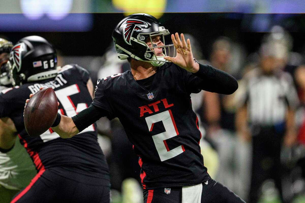 FILE - Atlanta Falcons quarterback Matt Ryan (2) throws during the first half of an NFL football game against the New Orleans Saints, Sunday, Jan. 9, 2022, in Atlanta. The Indianapolis Colts acquired quarterback Matt Ryan in a trade Monday, March 21, 2022, with the Atlanta Falcons, The Associated Press has learned. (AP Photo/Danny Karnik, File)