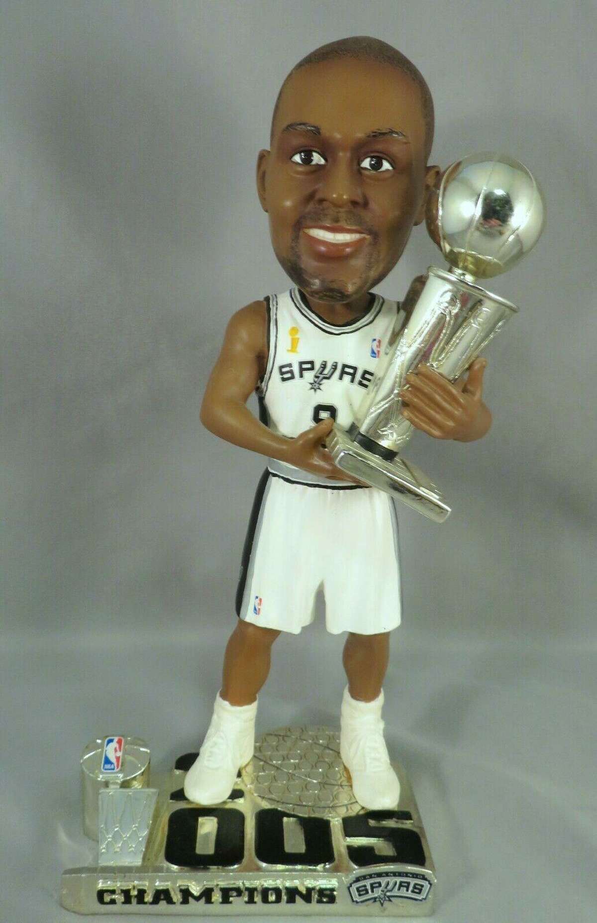 In the pasat year on eBay, a 2005 NBA Champions Legends of the Court bobblehead of Tony Parker sold for $150.