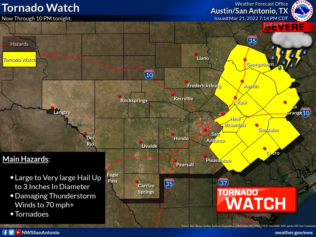 S.A. tornado watch canceled but storms still possible