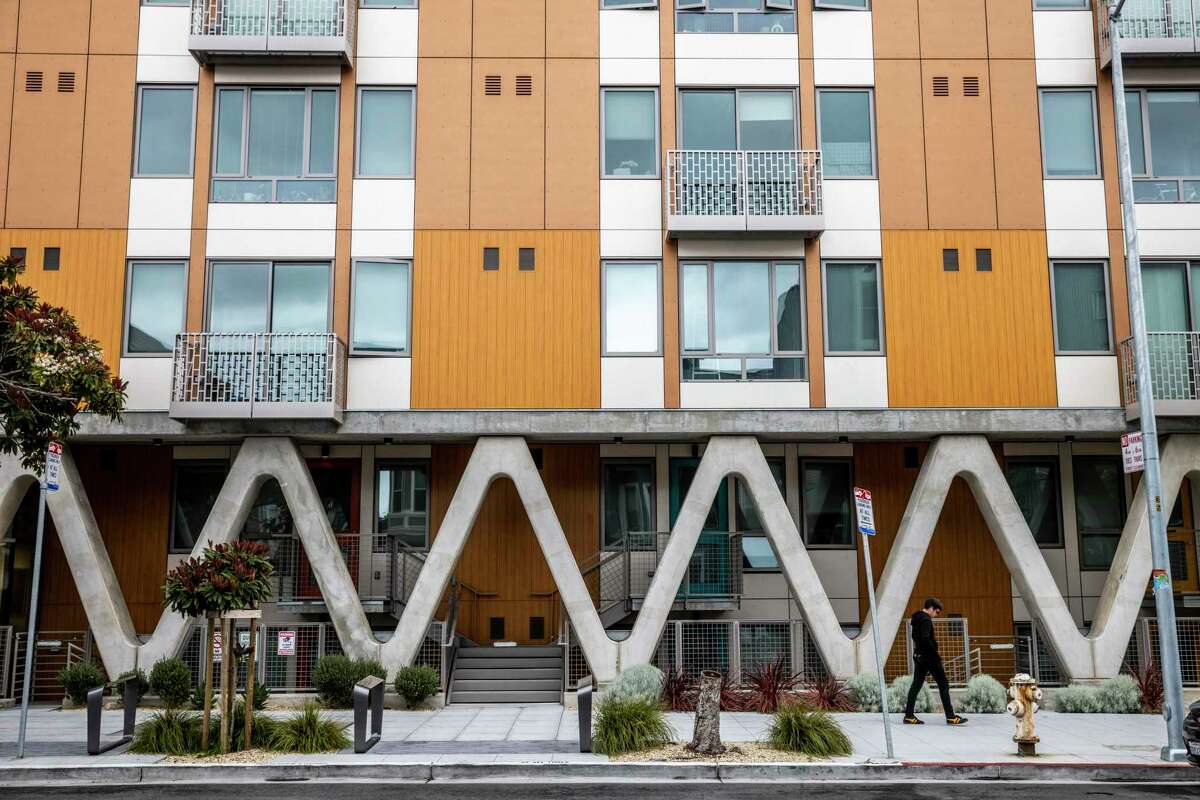 An exterior view of the Common City Garden Apartments at 333 12th St. in San Francisco.