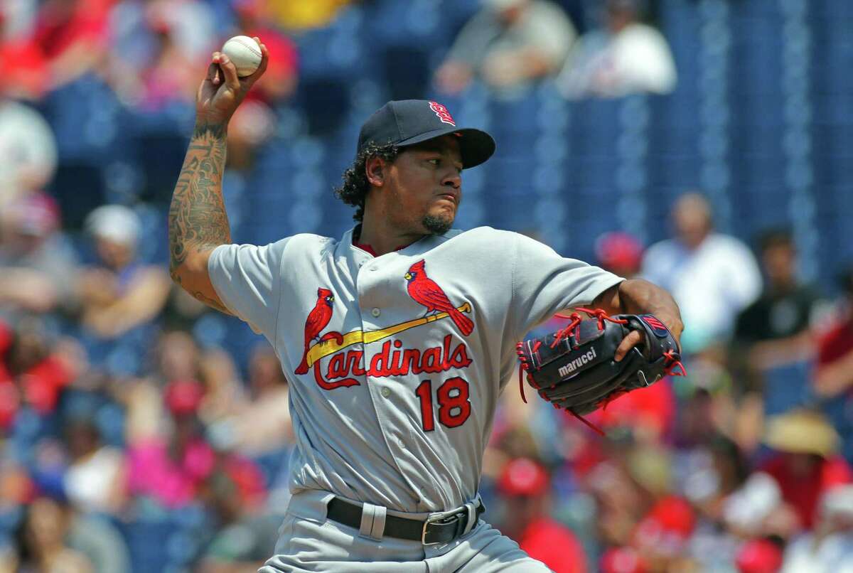 PHILADELPHIA, PA - JUNE 22: Carlos Martinez #18 of the St. Louis Cardinals during a game against the Philadelphia Phillies at Citizens Bank Park on June 22, 2017 in Philadelphia, Pennsylvania. The Phillies won 5-1. (Photo by Hunter Martin/Getty Images)