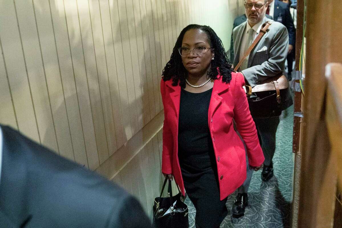 Supreme Court nominee Ketanji Brown Jackson arrives for the second day of her confirmation hearing before the Senate Judiciary Committee, Tuesday, March 22, 2022, in Washington.
