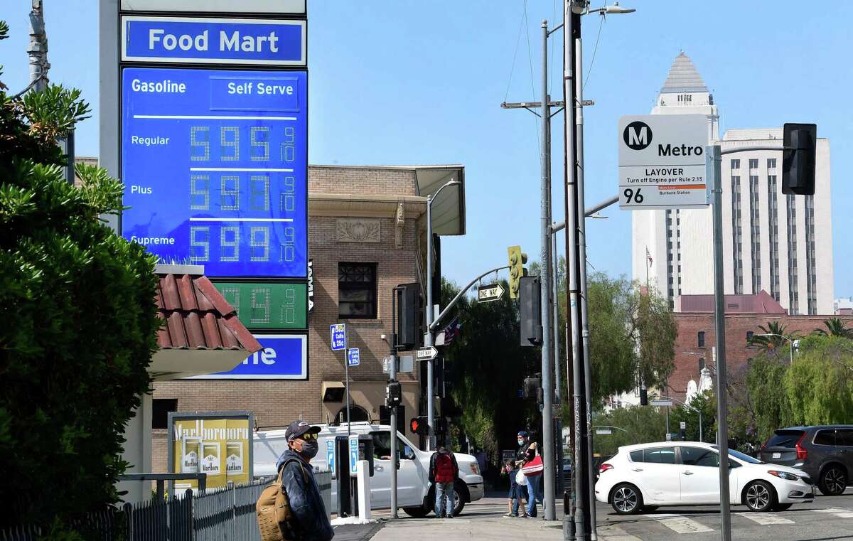 Los Angeles became the first major American city to reach an average price of $6 a gallon as the war in Ukraine tightens supply and drives up prices.