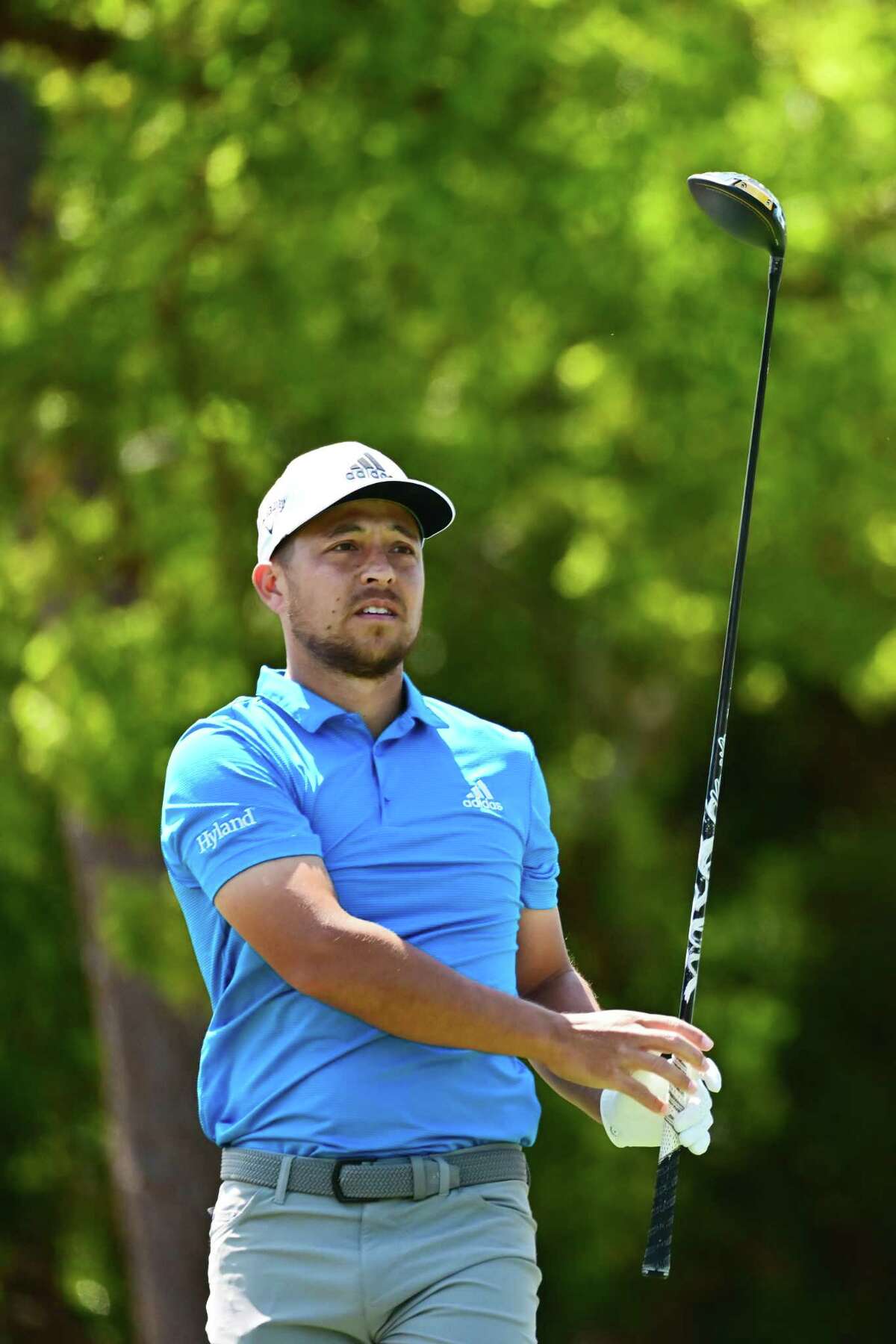 Xander Schauffele plays his shot from the first tee during the final round of the Valspar Championship on Sunday. Schauffele will play in the Travelers Championship in June.