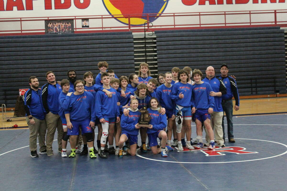 The Chippewa Hills' wrestling team earned a district title this season.