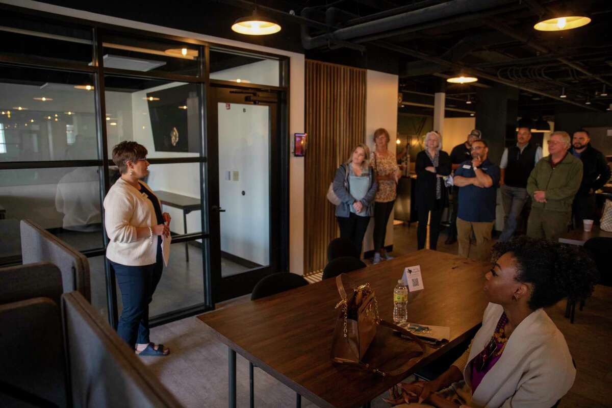 MSS executive director Autumn Vest talks about the launch of WTX Nonprofits on Monday, March 21, 2022 at Second Story Coworking. Jacy Lewis/Reporter-Telegram