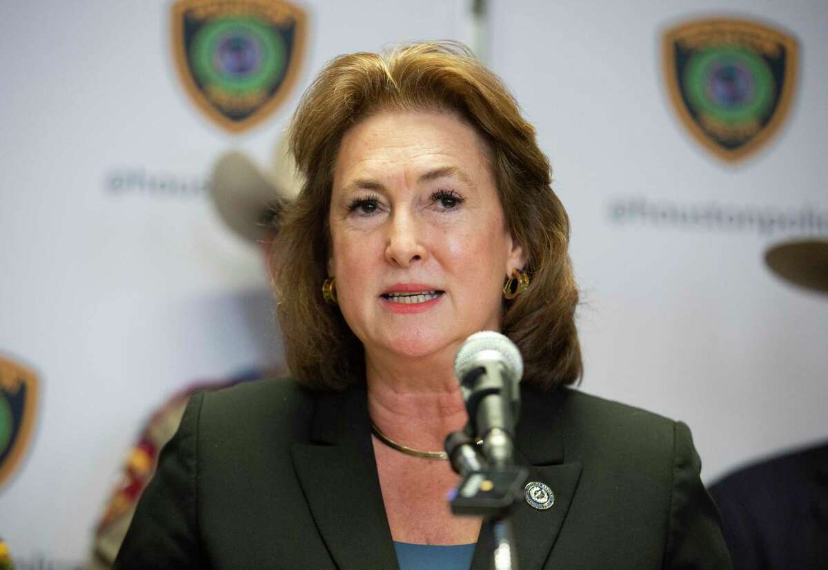 Harris County District Attorney Kim Ogg, pictured on Jan. 27, 2022, told Commissioners Court on Tuesday it effectively was defunding her department as she sought $6.17 million to hire and retain staff.