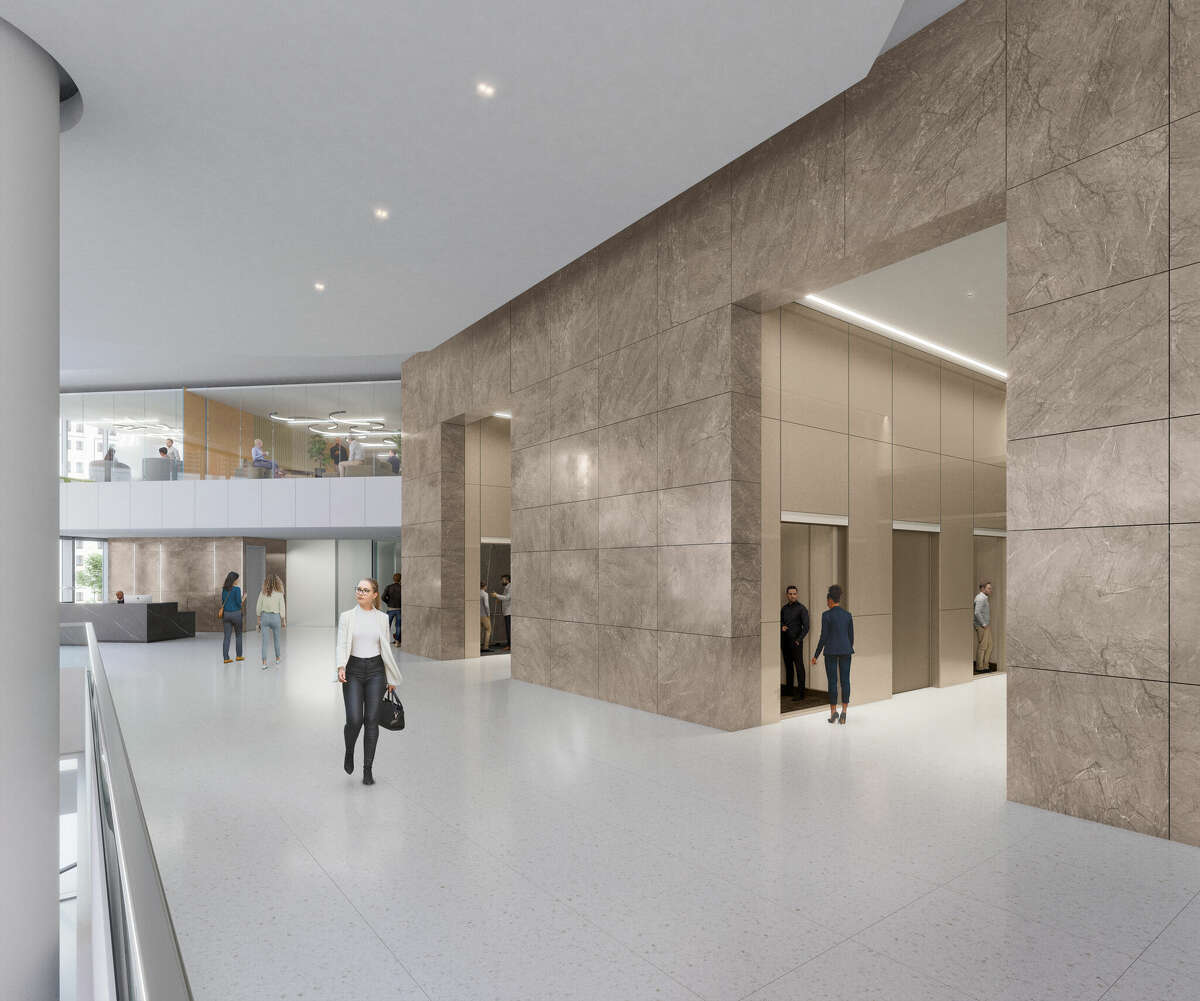 Renovations to 3 Houston Center will focus on the property’s main lobby and include improved pedestrian circulation with new floor and wall finishes.