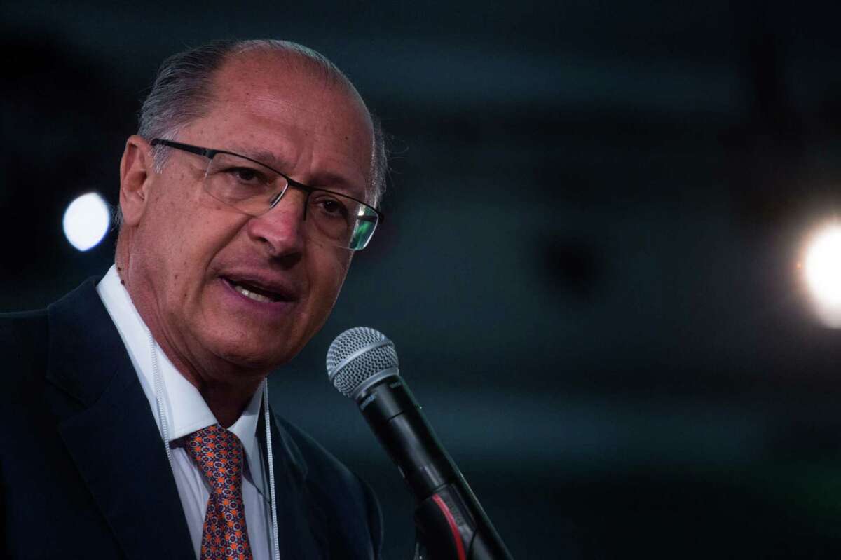Geraldo Alckmin, then governor of Sao Paulo State, speaks during the UNICA Ethanol Summit 2017 in Sao Paulo , on June 26, 2017.