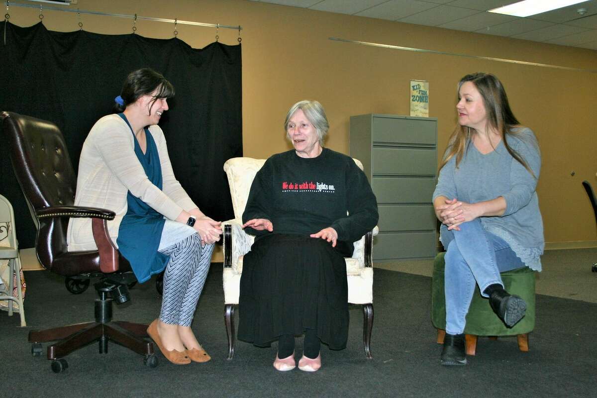 Intimate Theatre returns to Artworks in Big Rapids with a production of Edward Albee's "Three Tall Women," directed by Jim Samuels. Portraying the three women are actors Emily Aslakson, RoseAnne Shansky, and Laura Taylor.