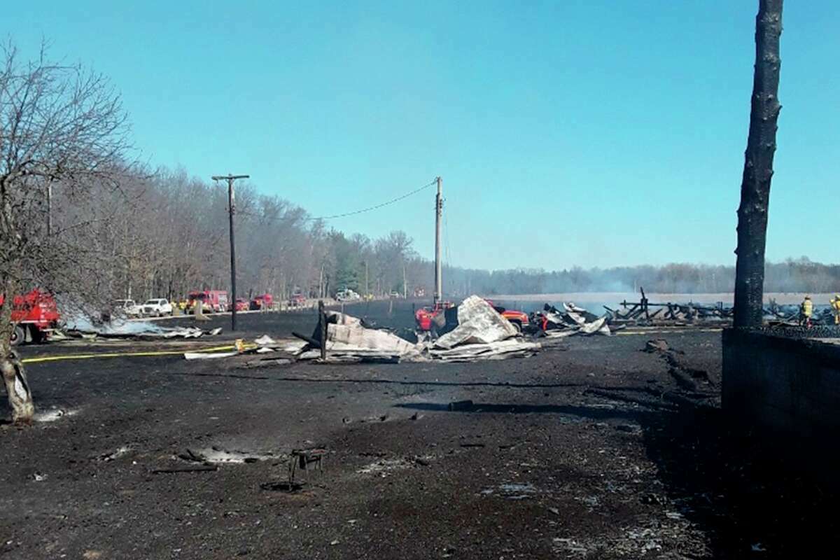 What started out as a grass fire ended in the loss of a farmhouse, two barns and several other structures on Dorothy Road southeast of Wellston on March 20, 2021. Seven fire agencies responded to the fire.