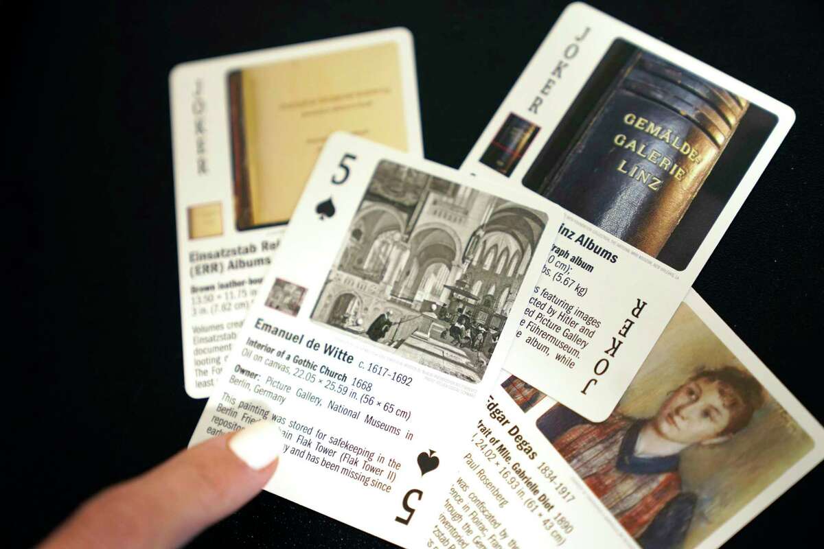 The Monuments Men Foundation for the Preservation of Art has created a deck of cards featuring art stolen by the Nazis during World War II. Rewards of up to $25,000 are being offered for information leading to the recovery of each of the artworks in the deck.