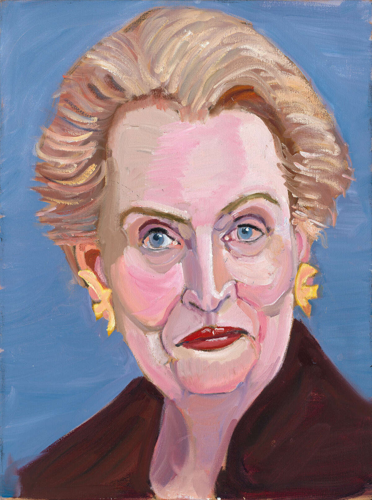 Oil painting by President George W. Bush of Madeleine Albright from "Out of Many, One: Portraits of America's Immigrants."