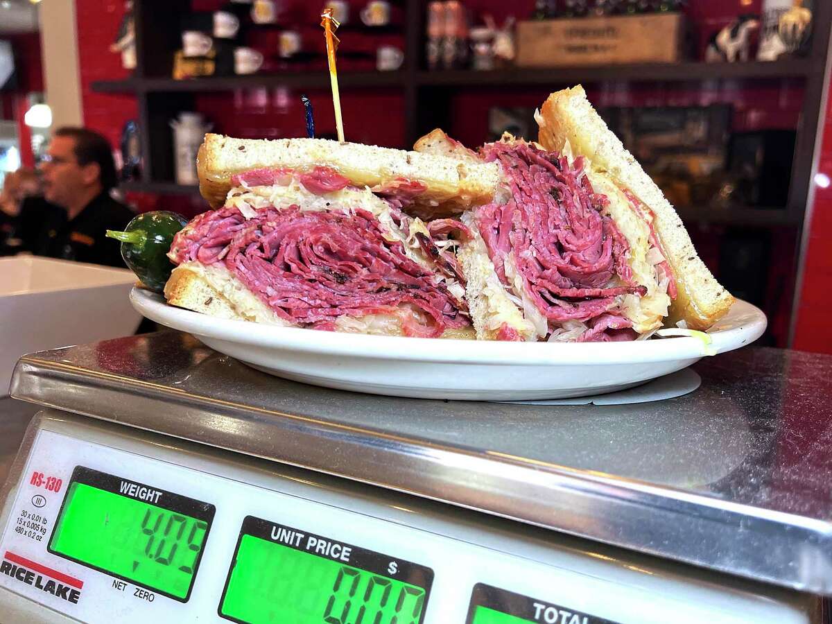 A Reuben sandwich can be ordered with pastrami, corned beef or both to go along with sauerkraut, Swiss cheese and Thousand Island dressing at Max & Louie’s New York Diner.