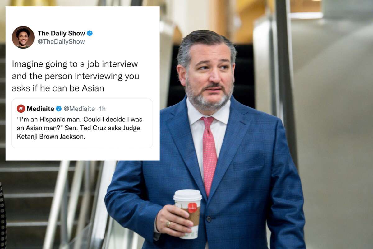 Twitter and Trevor Noah from "The Daily Show" are trolling Texas Senator Ted Cruz again. This time for the hypothetical scenario he created during the historic confirmation hearing for President Joe Biden's nominee to the Supreme Court, Ketanji Brown Jackson.