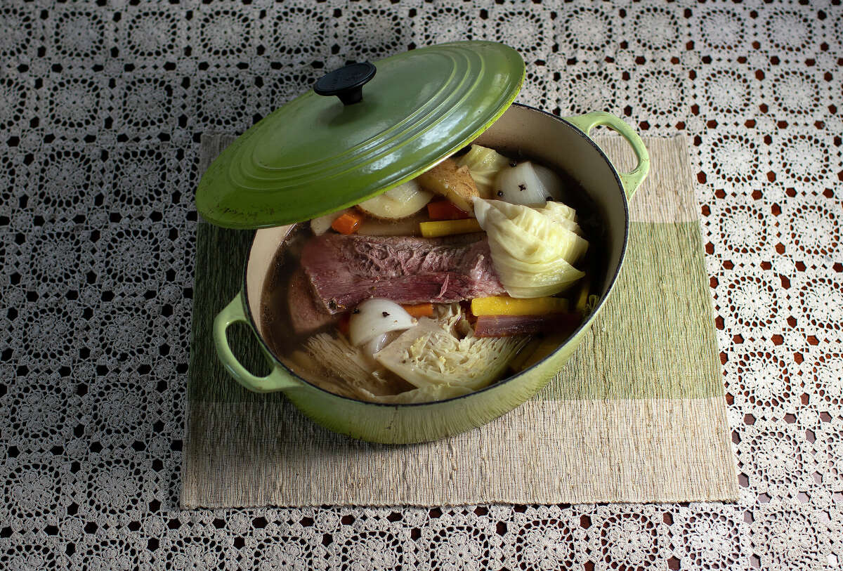 Green Plate Special, corned beef. (Staff photo by Derek Davis/Portland Press Herald via Getty Images)