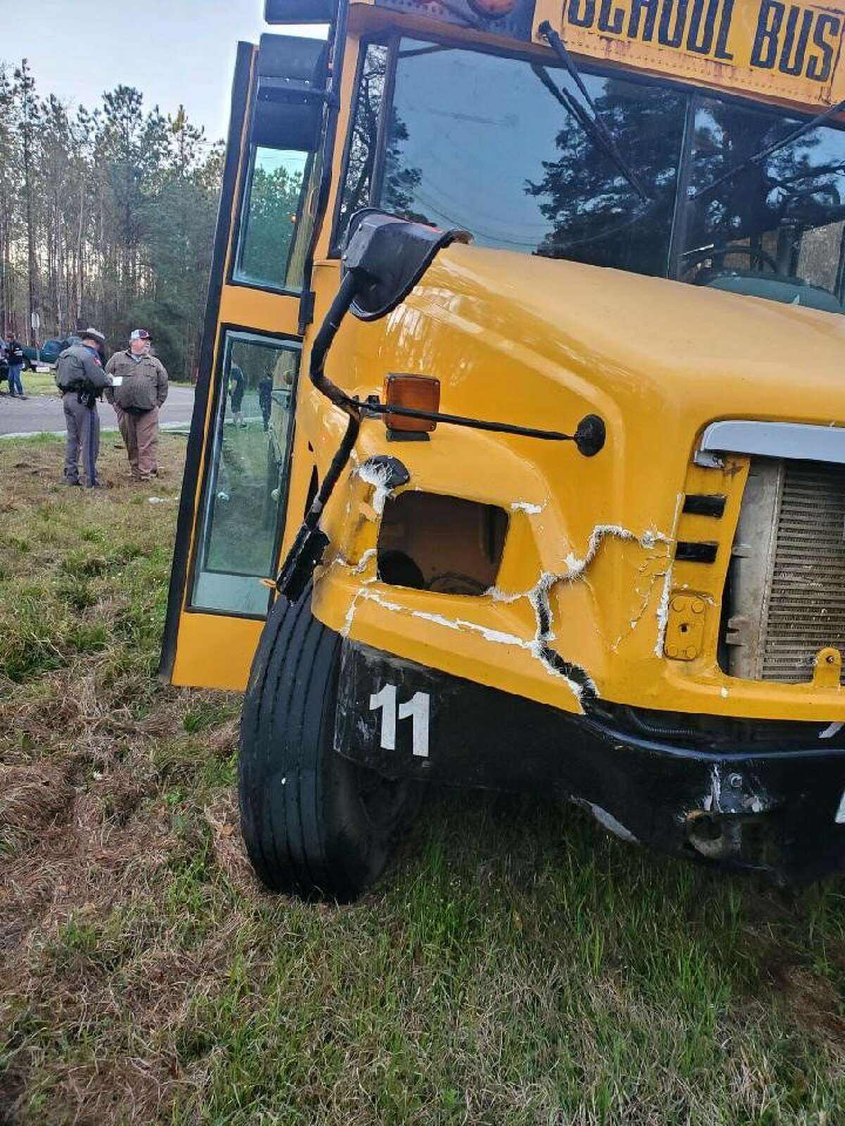 A Spurger ISD school bus was involved in an early morning accident on Wednesday morning when a suspect being pursued by Tyler County deputies ran a stop sign and collided with the bus.