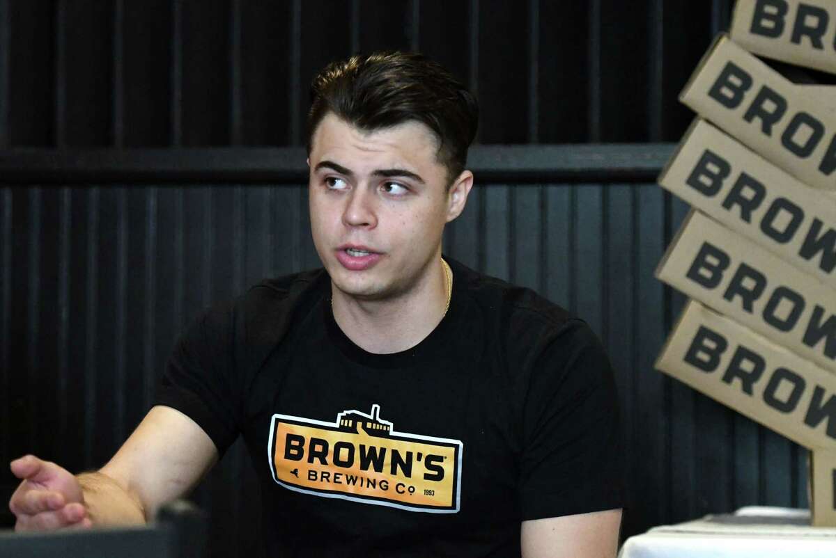 Misha, a cook at Brown’s Brewing who is half Russian, half Ukrainian, recently went to Ukraine to help family and fleeing citizens on Thursday, March 24, 2022, during in interview at Brown's Brewing in Troy, N.Y.