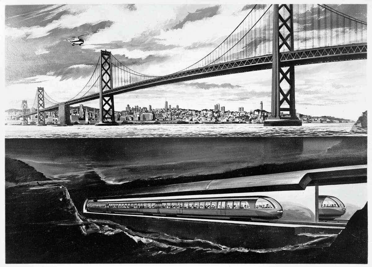 Feb. 7, 1961: The first concept drawing of the Transbay Tube, released by BART officials in 1961.