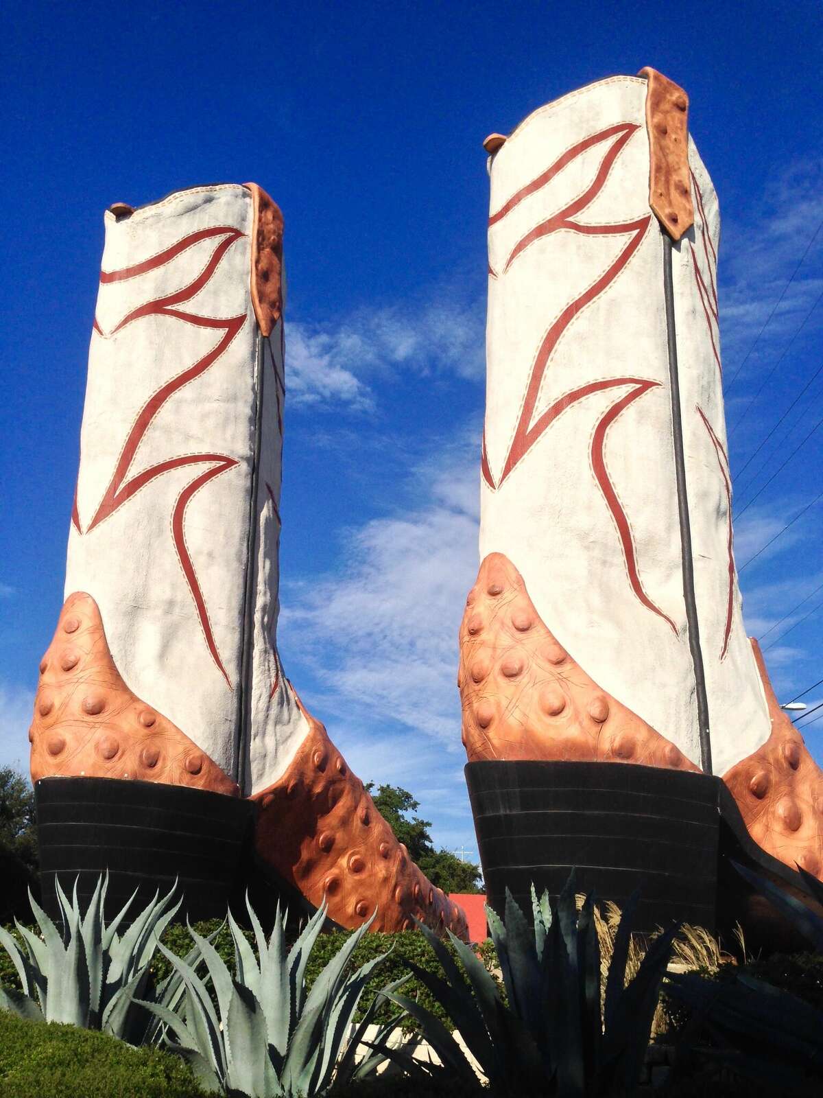 The largest cowboy boot sculpture in the world in San Antonio, Texas.