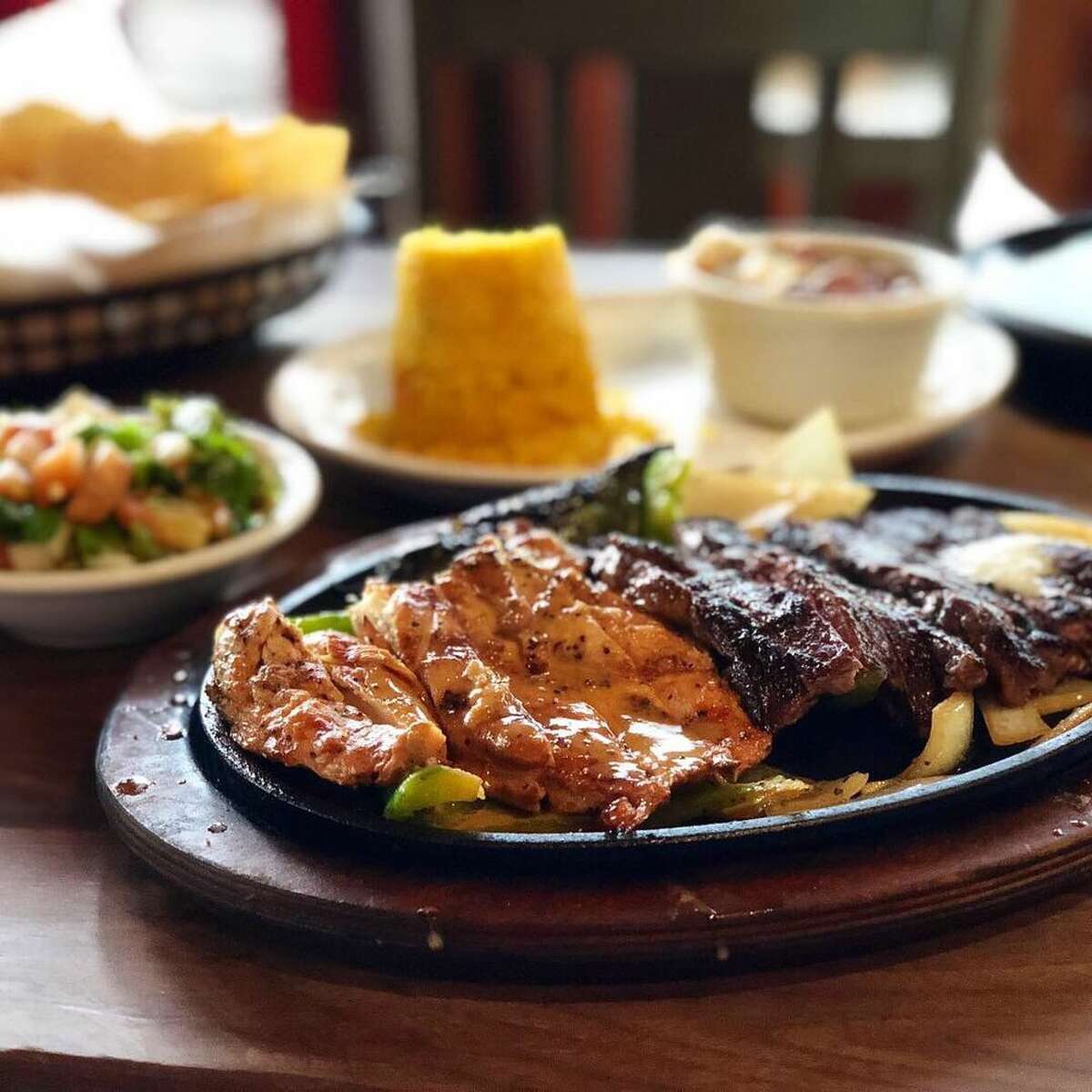 Chicken and beef combination fajitas from The Original Ninfa's on Navigation.