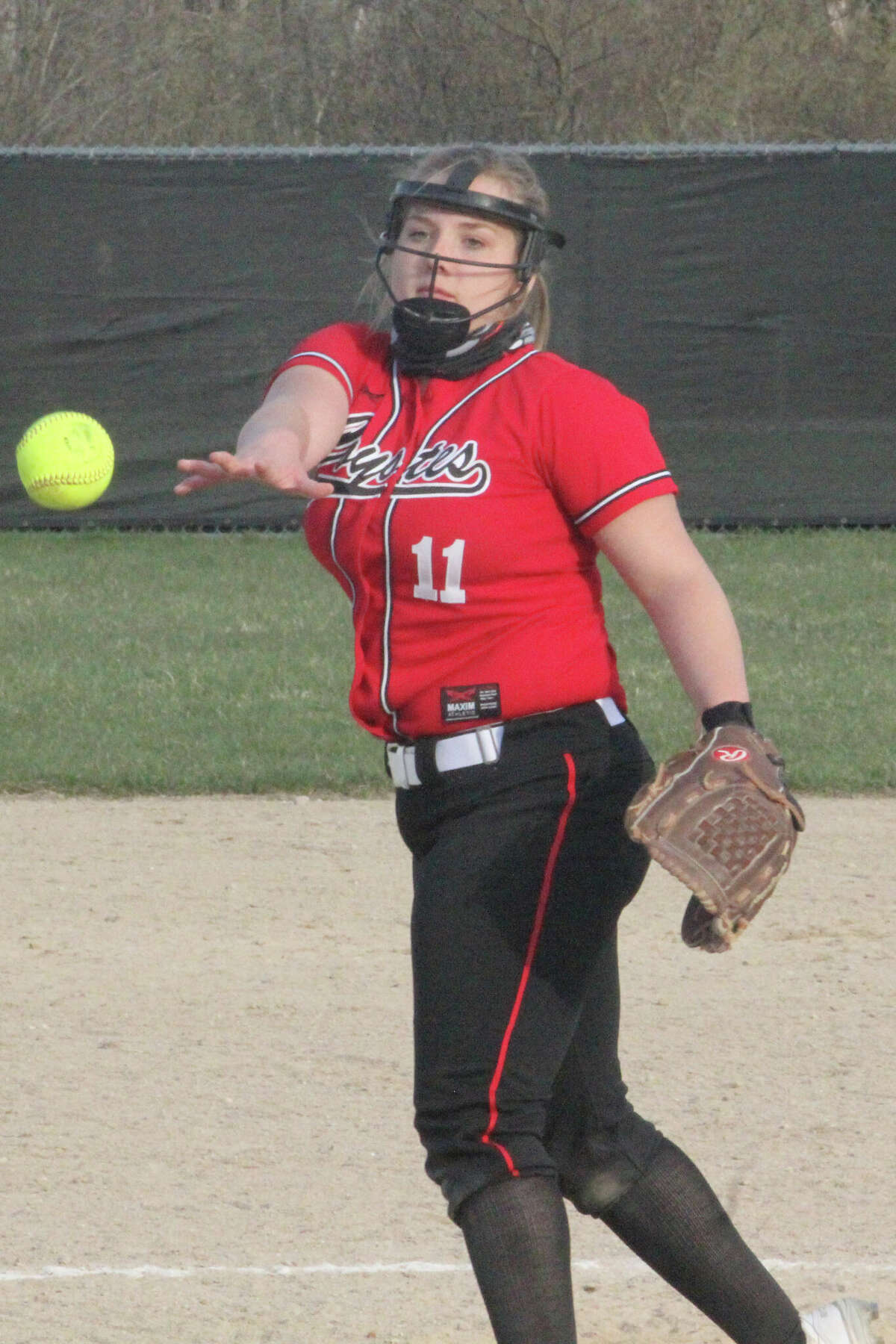 Rylie Shafer was a pitcher last year for Reed City but was focus on catcher and shortstop this year.
