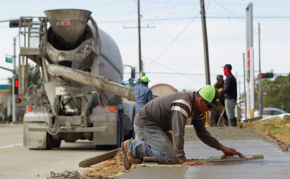 Concrete is poured for sidewalks along Wilson Road near Frazier Street in 2019 in Conroe. The city is revamping several ordinances, including its sidewalk ordinance, to ensure clarity and safety for residents.