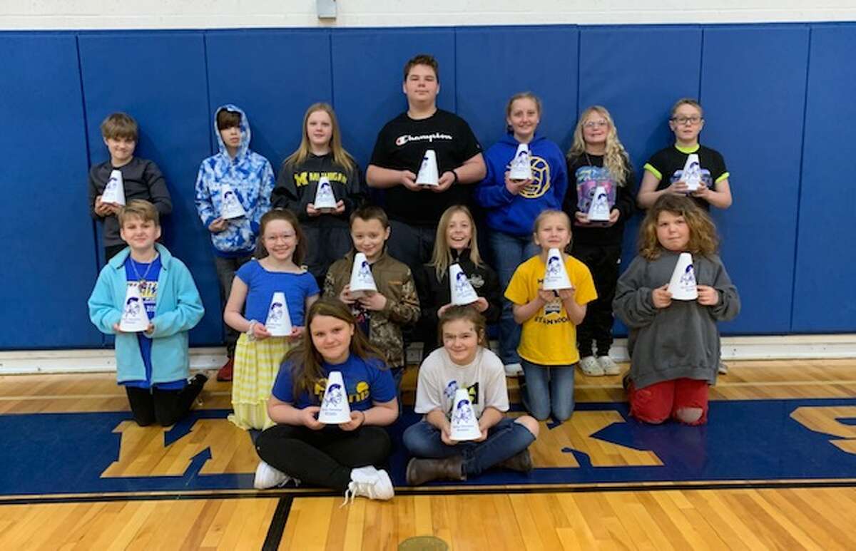 Morley Stanwood Elementary recently named its Students of the Month for March. Here are students from third through fifth grade. Back Row: Edyn Ackerberg, Jeffery Alexander, Emma Drake, Austin Willison, Kadence Cornell, Jurnee Wilcox and Kolden Macurio. Middle Row: Charli Johansen, Khloe Richards, Kevin Stevens, Hailey Russ, Joyce Jackson and Alicia Adair. Front Row: Cecelia Santos and Karlee McKenzie. Not Pictured: Freeman Coon, Lydia Douglas. Whitney Douglas, Parker Roberts and Carly Wellman.