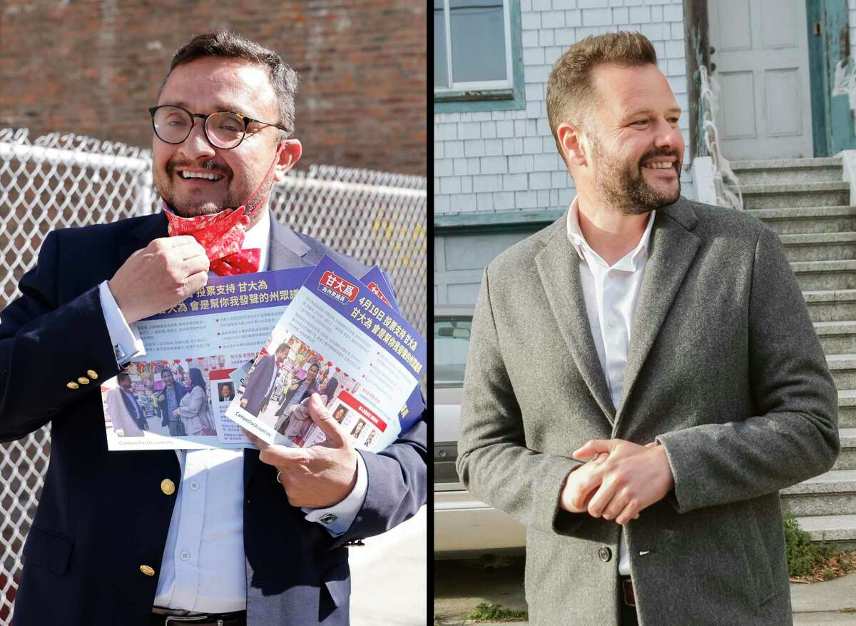 Former Supervisor David Campos, left, and Supervisor Matt Haney are competing against each other in the April 19 runoff to fill the 17th Assembly District seat.
