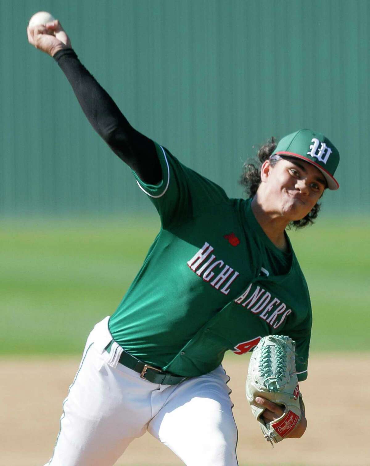 The Woodlands pitcher Ethan Coronel (4), shown here last week, pitched a complete-game shutout Friday against College Park.