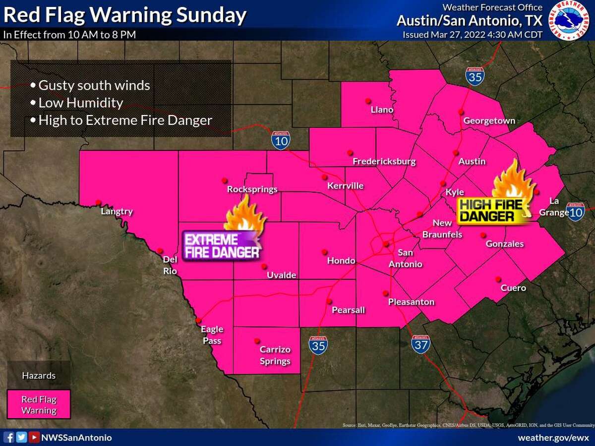 San Antonio remains under Red Flag warning until Sunday night