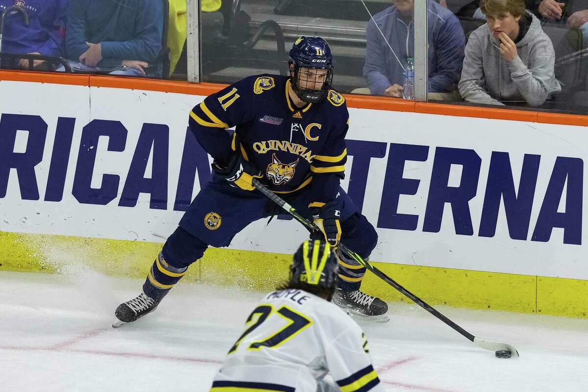 The Quinnipiac men’s hockey team made a comeback bid in the third period against Michigan on Sunday before ultimately falling 7-4 in the NCAA Tournament Allentown Regional final.