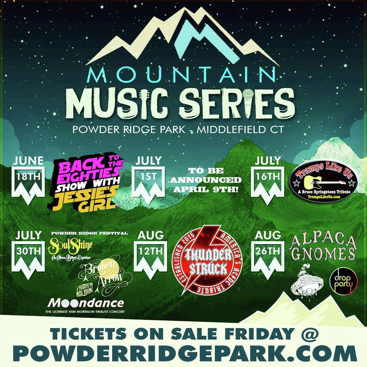 The Powder Ridge Mountain Music Series returns to Middlefield June 18.