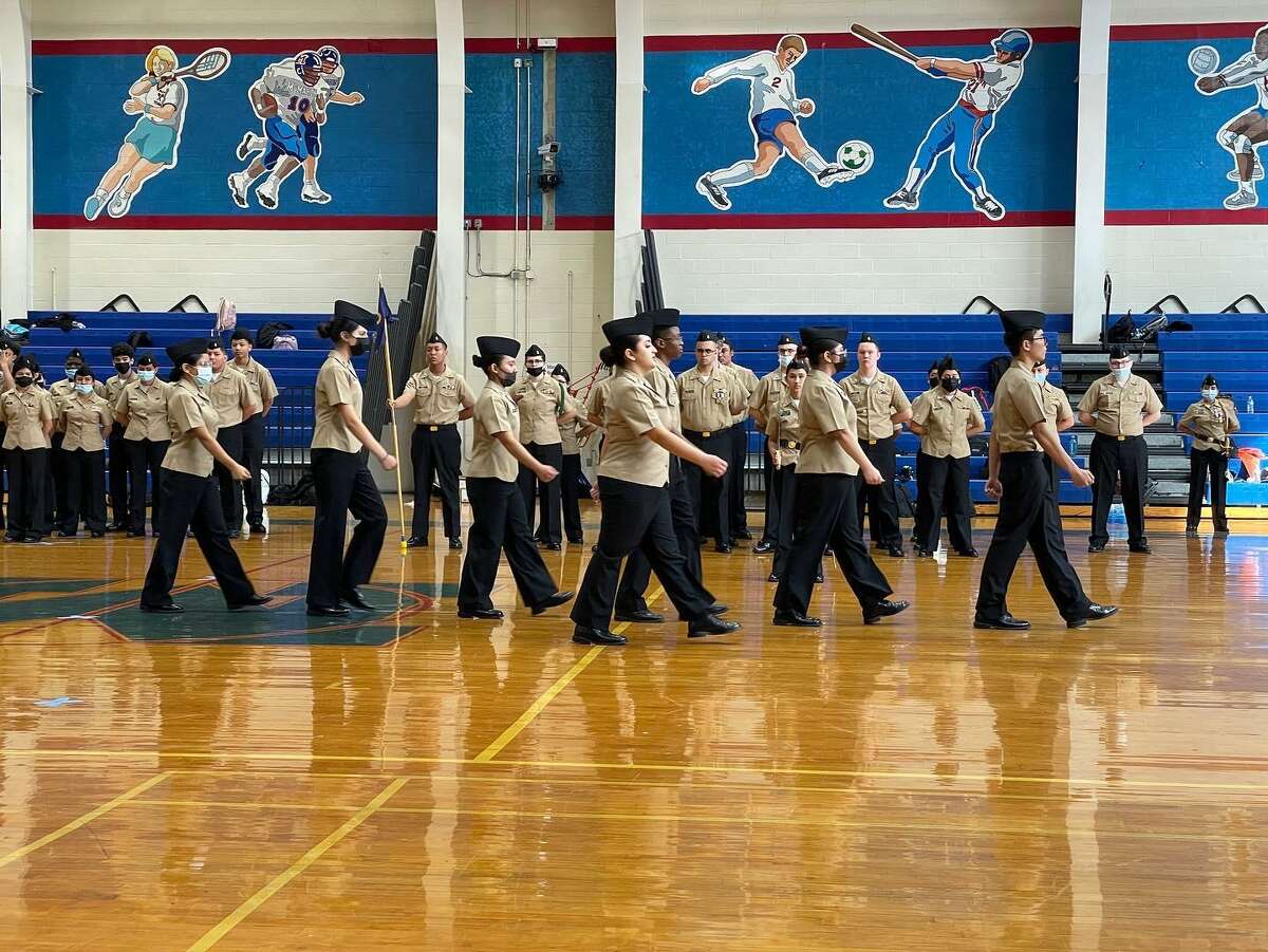 Navy Junior ROTC students from Brien McMahon High School and Center for Global Studies participated in the annual inspection of the JROTC program with a special ceremony on Friday, March 25, 2022.