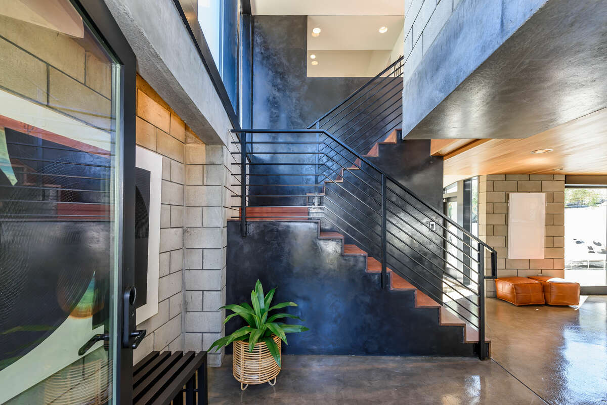 The home's levels are joined by this staircase. 