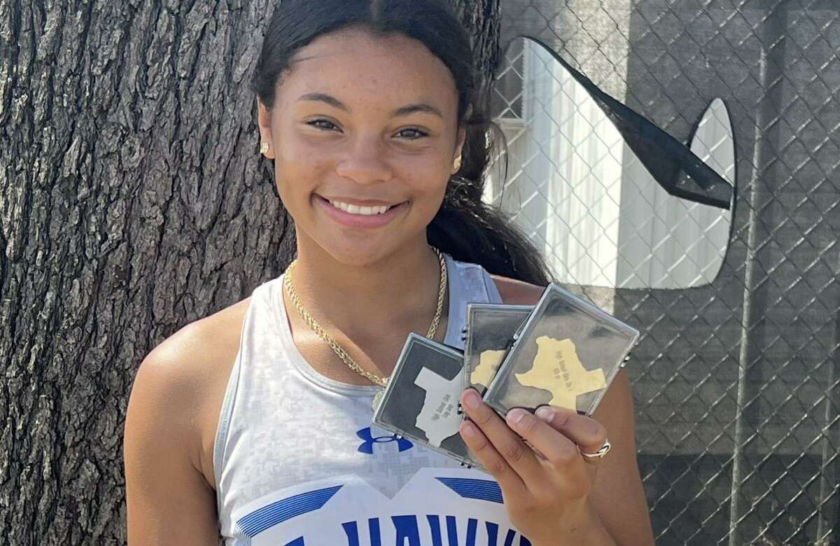 Randolph freshman Taylor Nunez won two golds and one silver at the 2022 Texas Relays.