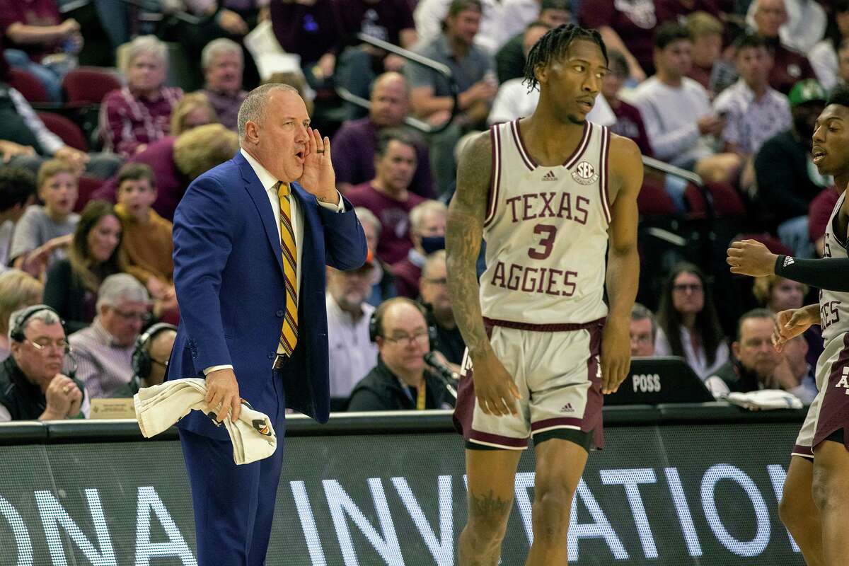 Coach Buzz Williams has guard Quenton Jackson (3) and A&M on the verge of tying for the most wins in program history at 28.