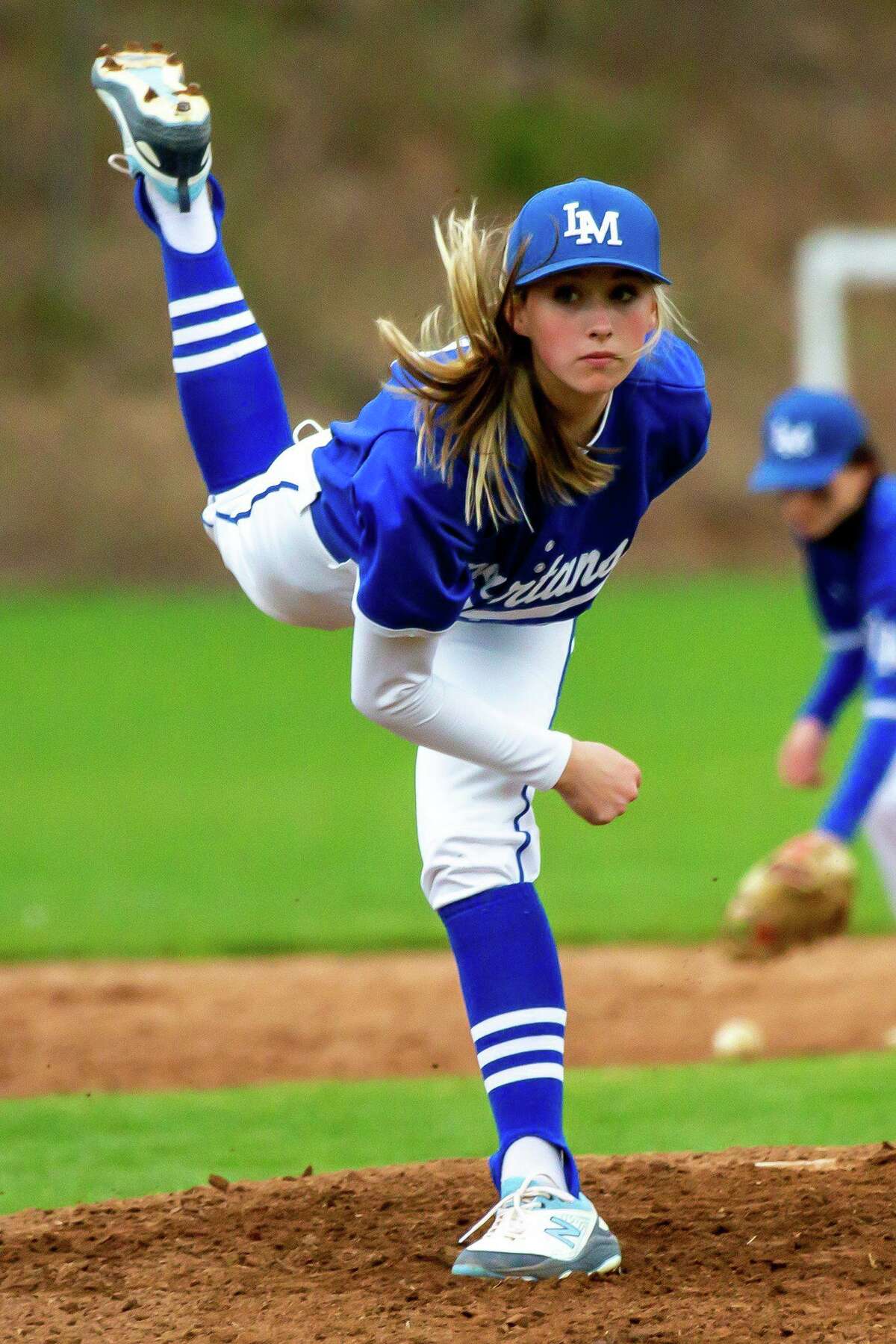 Lewis Mills sophomore Lillian Martineau is a member of the baseball team.