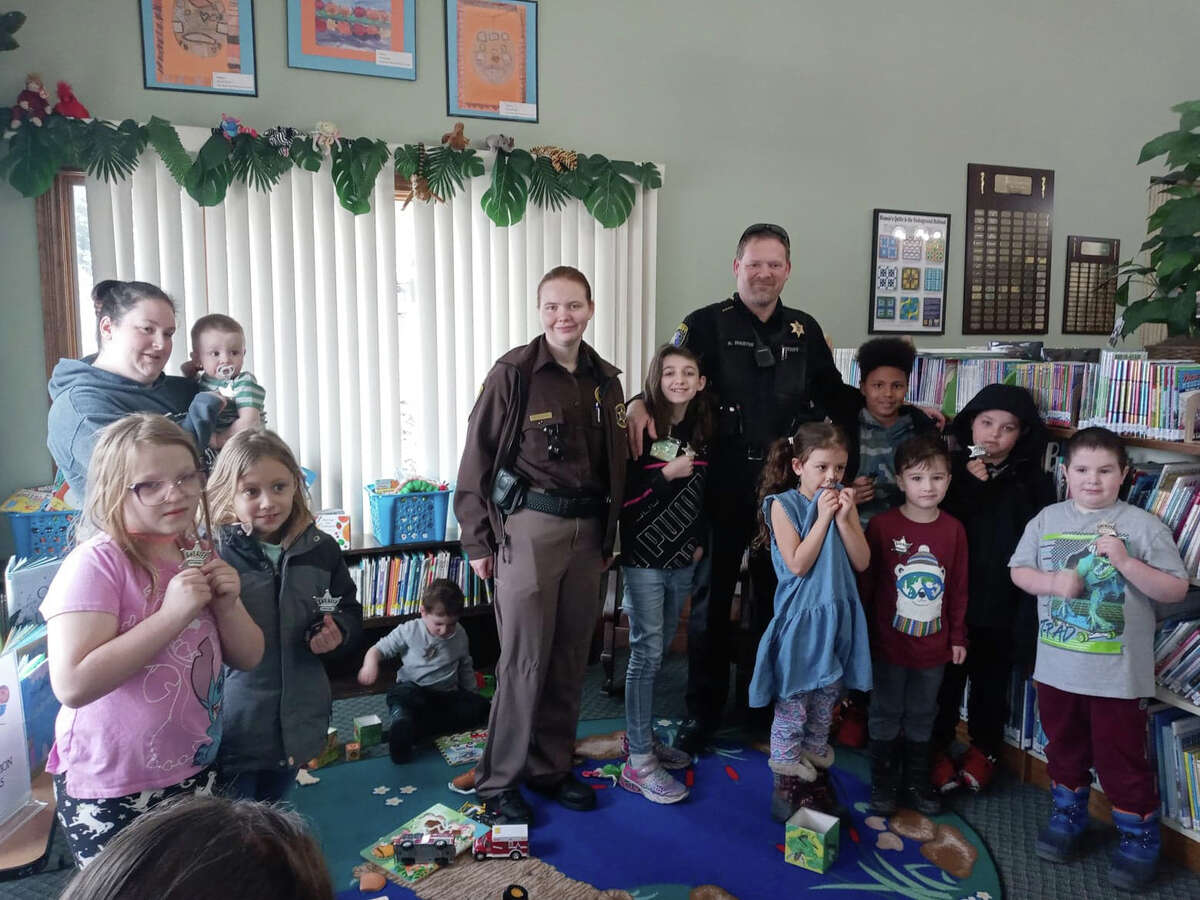 Sheriff Martin was the star guest during Story Hour at Luther Area Public Library. 