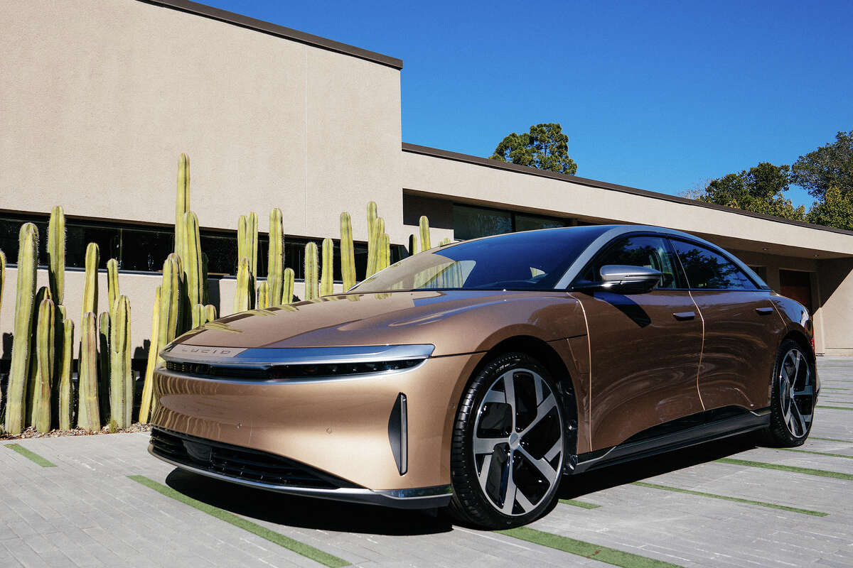 The Lucid Air electric vehicle, owned by Turo CEO Andre Haddad, is one of many cars that are available to rent under his company's service.