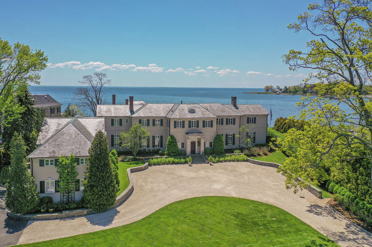 The home on 1099 Pequot Avenue in Fairfield, Conn. overlooks Long Island Sound. 