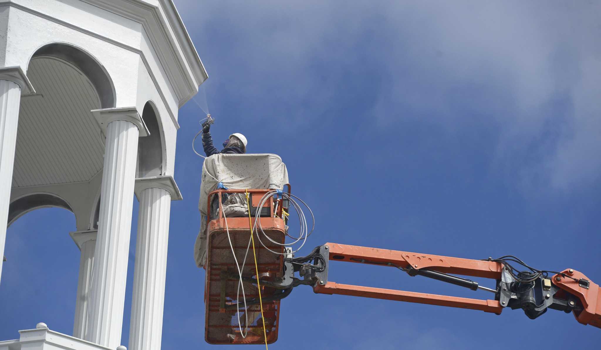 Photos: A new paint job for Ridgefield church's tallest point - Vimarsana News