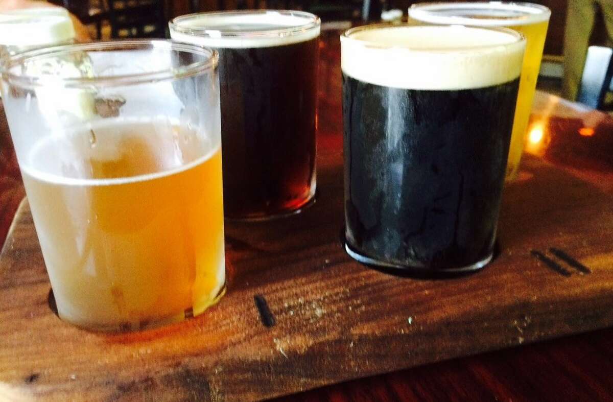 A flight of Connecticut craft beer