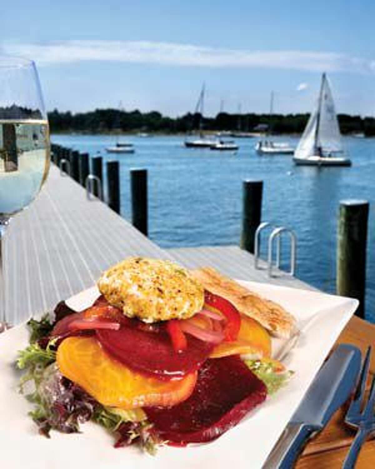 A roasted beet salad—with a view.