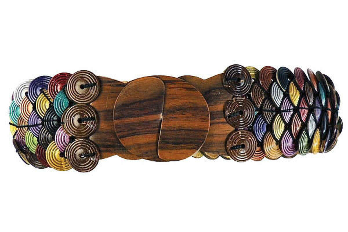  Coconut disk stretch belt, $24, from Agabhumi, Stamford, 888-242-2254, agabhumi.com.