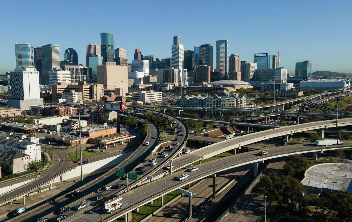 Downtown portions of the Interstate 45 rebuild will cost an additional $750 million, officials now say, as delays and price increases hike the current estimates. Photographed on Friday, March 25, 2022, in Houston.