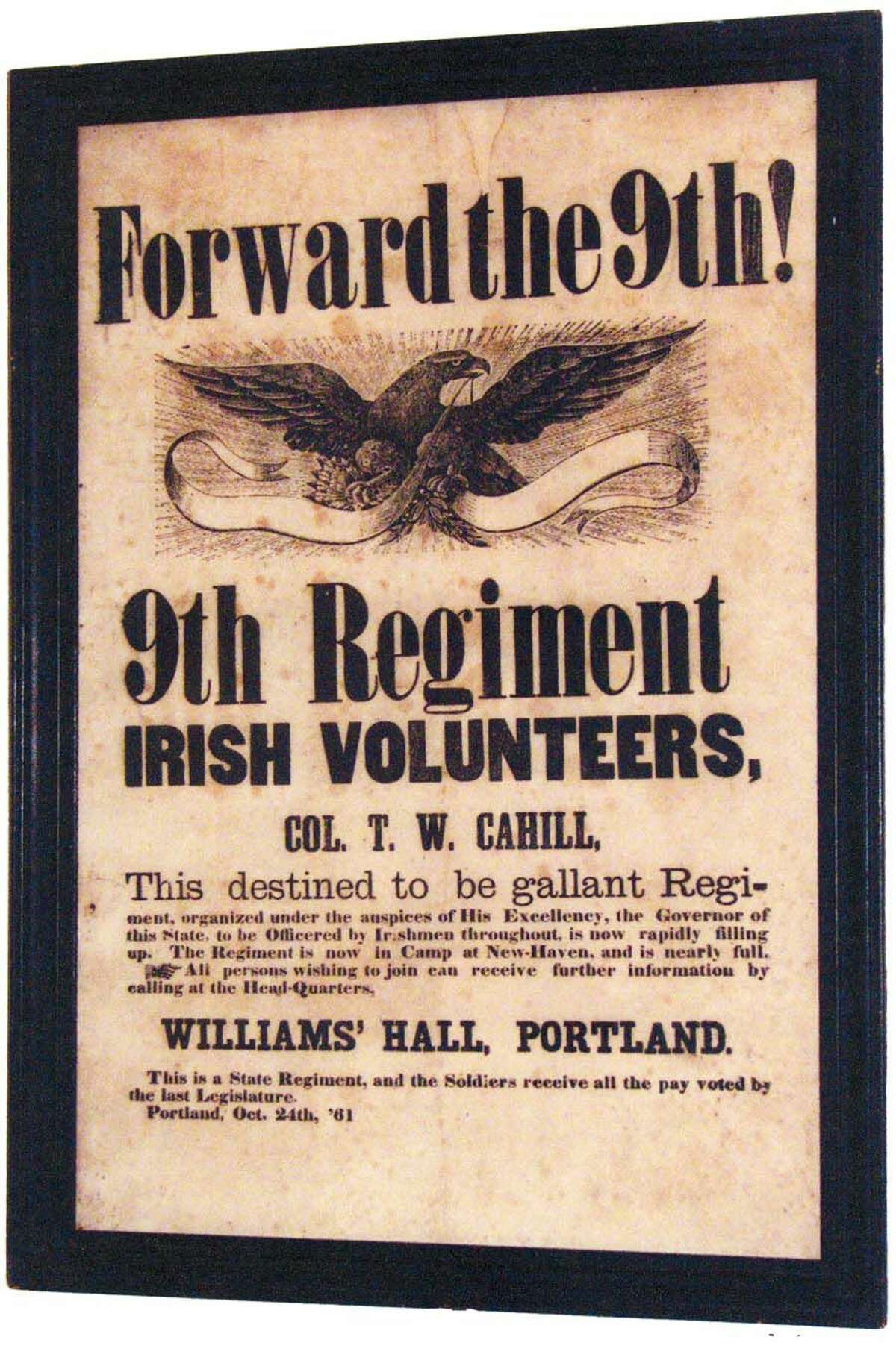 A recruitment poster for Connecticut's Ninth Regiment.