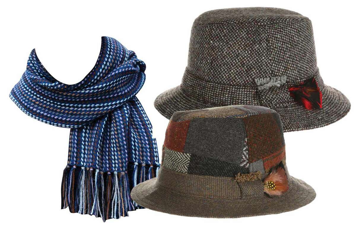 irish wool Walking Hats The classic Irish-made wool tweed walking hat is complimented with a feather. $69.90, Hanna Hats of Donegal.Irish Alpaca Scarves Made from 100% alpaca wool, this scarf features heritage-inspired hues that will withstand both season and time. $64.90, Mucros Weavers, Killarney, County Kerry, Ireland. Lucky Ewe Irish Goods, Hamden, luckyeweirishgoods.com