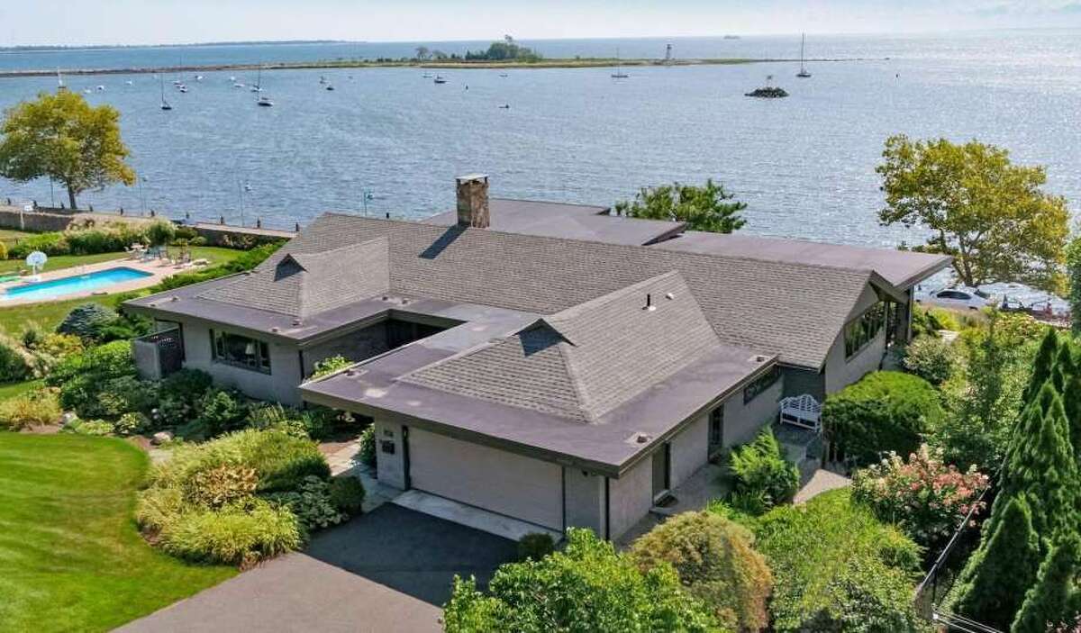 The sweeping views of Long Island Sound are the crown jewel of the 2,806 square foot house at 105 Battery Park Drive in Bridgeport's Black Rock section. The water can be glimpsed from nearly every room of the two-bedroom, three bathroom house, and the entire back of the main living space is windowed, creating a frame for the sound. The current owner is retired actress Kathryn Hays, who spent more than 38 years on the soap opera "As the World Turns. The house is listed at $899,900.
