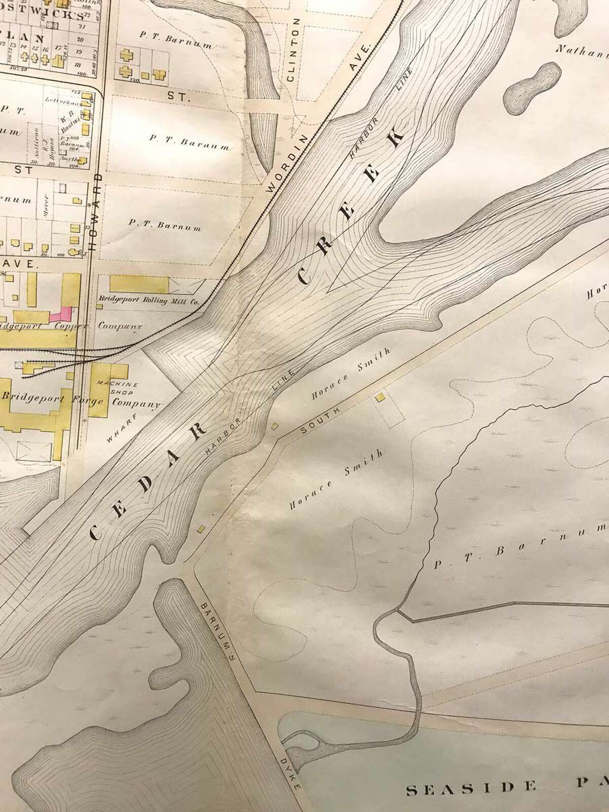 Wealthy businessman Hiram Smith was a neighbor to P.T. Barnum. His land holdings bordering Seaside Park, pictured here, might hold a clue to the location of buried treasure.